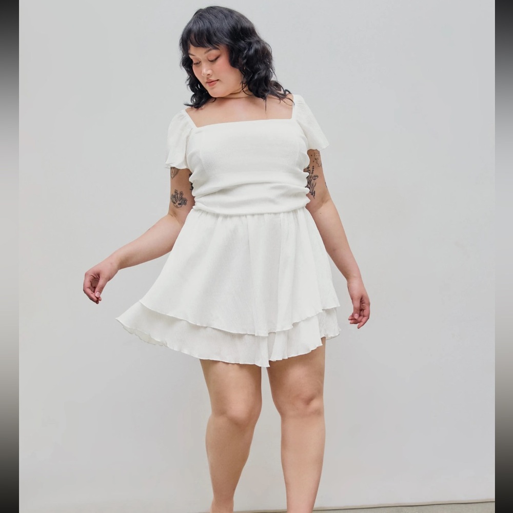 White short mini cider dress